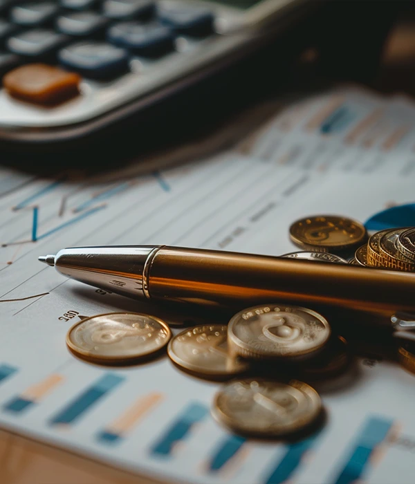Picture of money on a desk